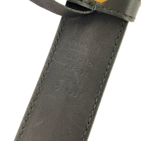 Auth GUCCI GG Marmont Black Gold Leather - Belt 446-122324 main image 6